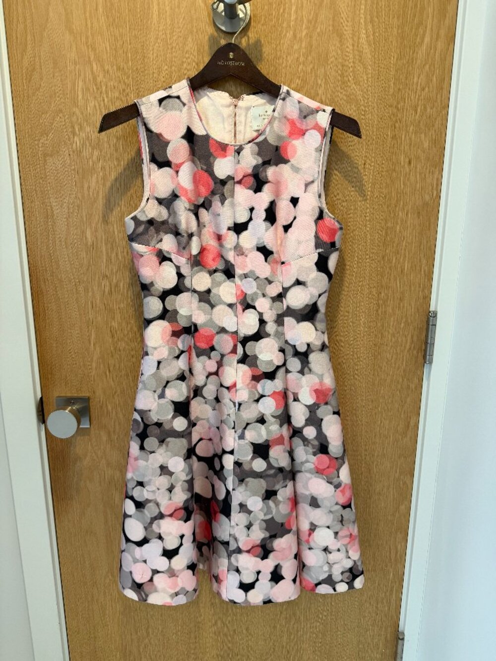 Kate Spade Pink Bubble Printed Mikado Silk Party Dress, Size 2